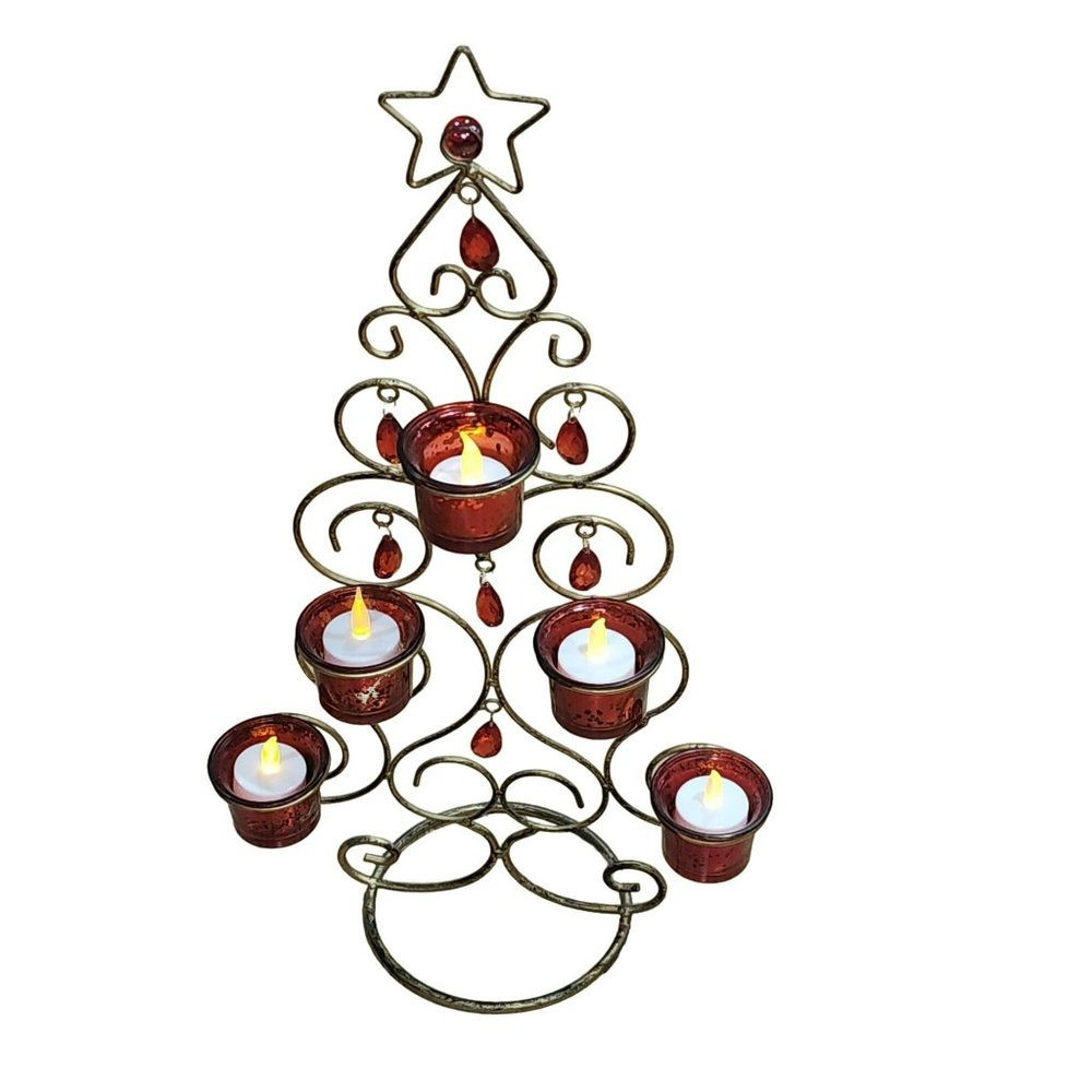 Vintage Bohemian Tree Design Wire Candle Holder‎ 21.7x11.2in